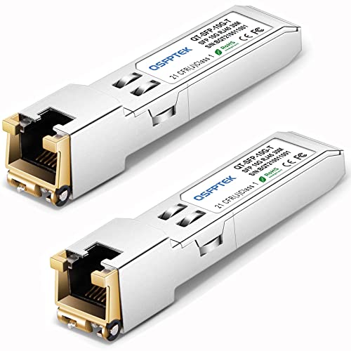 QSFPTEK 2Pack 10GBASE-T SFP+ Kupfer RJ45 Modul Transceiver up to 30m, SFP+ auf RJ45 für Cisco SFP-10G-T-S, Ubiquiti UF-RJ45-10G, Netgear, D-Link, Supermicro, TP-Link, Linksys, andere offene Schalter QSFPTEK 2Pack 10GBASE-T SFP+ Kupfer RJ45 Modul Transceiver up to 30m, SFP+ auf RJ45 für Cisco SFP-10G-T-S, Ubiquiti UF-RJ45-10G, Netgear, D-Link, Supermicro, TP-Link, Linksys, andere offene Schalter von QSFPTEK