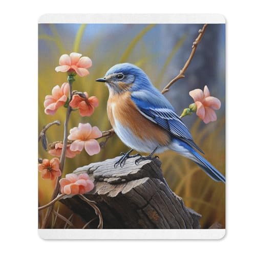 Gummi-Mauspads, wasserdicht, Motiv: östlicher Bluebird-Druck, rutschfeste Schreibtisch-Schutzmatte für Gaming, Büro und Zuhause Gummi-Mauspads, wasserdicht, Motiv: östlicher Bluebird-Druck, rutschfeste Schreibtisch-Schutzmatte für Gaming, Büro und Zuhause von QSKDLAC