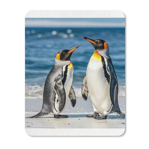 Gummi-Mauspads, wasserdicht, Pinguin- und Meeresdruck, rutschfeste Schreibtisch-Schutzmatte für Gaming, Büro und Zuhause von QSKDLAC