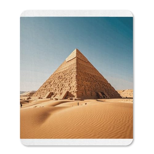 Gummi-Mauspads, wasserdicht, ägyptische Pyramide in Wüstendruck, rutschfeste Schreibtisch-Schutzmatte für Gaming, Büro und Zuhause Gummi-Mauspads, wasserdicht, ägyptische Pyramide in Wüstendruck, rutschfeste Schreibtisch-Schutzmatte für Gaming, Büro und Zuhause von QSKDLAC