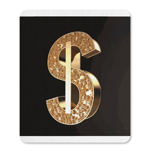 Gummi-Mauspads, wasserdicht, goldfarbenes Dollarzeichen-Druck, rutschfeste Schreibtisch-Schutzmatte für Gaming, Büro und Zuhause Gummi-Mauspads, wasserdicht, goldfarbenes Dollarzeichen-Druck, rutschfeste Schreibtisch-Schutzmatte für Gaming, Büro und Zuhause von QSKDLAC