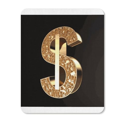 Gummi-Mauspads, wasserdicht, goldfarbenes Dollarzeichen-Druck, rutschfeste Schreibtisch-Schutzmatte für Gaming, Büro und Zuhause Gummi-Mauspads, wasserdicht, goldfarbenes Dollarzeichen-Druck, rutschfeste Schreibtisch-Schutzmatte für Gaming, Büro und Zuhause von QSKDLAC