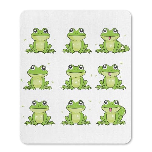 Gummi-Mauspads, wasserdicht, kleiner grüner Frosch, rutschfest, Schreibtisch-Schutzmatte für Gaming, Büro und Zuhause Gummi-Mauspads, wasserdicht, kleiner grüner Frosch, rutschfest, Schreibtisch-Schutzmatte für Gaming, Büro und Zuhause von QSKDLAC