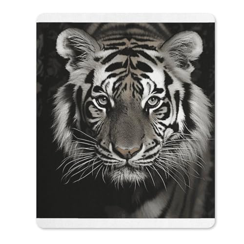 Gummi-Mauspads, wasserdicht, schwarz-weiß, Tiger-Druck, rutschfeste Schreibtisch-Schutzmatte für Gaming, Büro und Zuhause Gummi-Mauspads, wasserdicht, schwarz-weiß, Tiger-Druck, rutschfeste Schreibtisch-Schutzmatte für Gaming, Büro und Zuhause von QSKDLAC