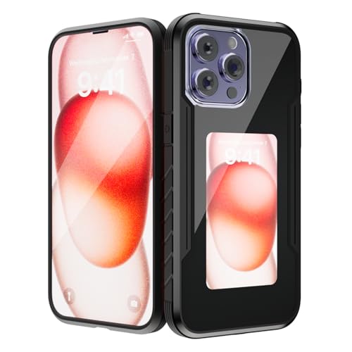 DIY Projektionsleinwand Smartphone Hülle Inkscreen passend für Apple iPhone 16 pro max, personalisierte NFC Projektionsleinwand E-Ink Handyhülle (für iPhone 16 pro max) Schwarz von QSM