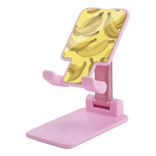 QSMGHKD Tragbare Handyhalterung, Bananenmuster, faltbarer Telefonständer für den Schreibtisch, winkelhöhenverstellbare Handyhalterung, Dock für alle Handys, iPhone, iPad, Tablet 10,2 - 25,4 cm, Rosa QSMGHKD Tragbare Handyhalterung, Bananenmuster, faltbarer Telefonständer für den Schreibtisch, winkelhöhenverstellbare Handyhalterung, Dock für alle Handys, iPhone, iPad, Tablet 10,2 - 25,4 cm, Rosa von QSMGHKD