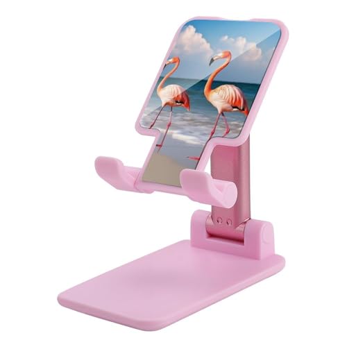 QSMGHKD Tragbare Handyhalterung, Flamingo am Strand, faltbar, für Schreibtisch, winkelhöhenverstellbar, für alle Handys, iPhone, iPad, Tablet 10,2 - 25,4 cm, Rosa QSMGHKD Tragbare Handyhalterung, Flamingo am Strand, faltbar, für Schreibtisch, winkelhöhenverstellbar, für alle Handys, iPhone, iPad, Tablet 10,2 - 25,4 cm, Rosa von QSMGHKD