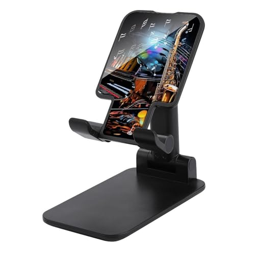 QSMGHKD Tragbare Handyhalterung, Saxophon- und Klavierdruck, faltbarer Telefonständer für Schreibtisch, winkelhöhenverstellbare Handyhalterung, Dock für alle Handys, iPhone, iPad, Tablet 10,2 - 25,4 QSMGHKD Tragbare Handyhalterung, Saxophon- und Klavierdruck, faltbarer Telefonständer für Schreibtisch, winkelhöhenverstellbare Handyhalterung, Dock für alle Handys, iPhone, iPad, Tablet 10,2 - 25,4 von QSMGHKD