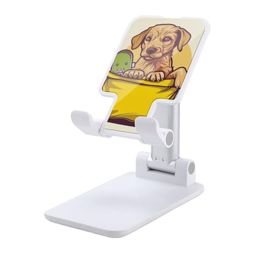 QSMGHKD Tragbare Handyhalterung, gelber Einkaufstasche, Druck, faltbarer Handy-Ständer für Schreibtisch, winkelhöhenverstellbar, Handyhalterung, Dock für alle Handys, iPhone, iPad, Tablet 10,2 - 25,4 von QSMGHKD