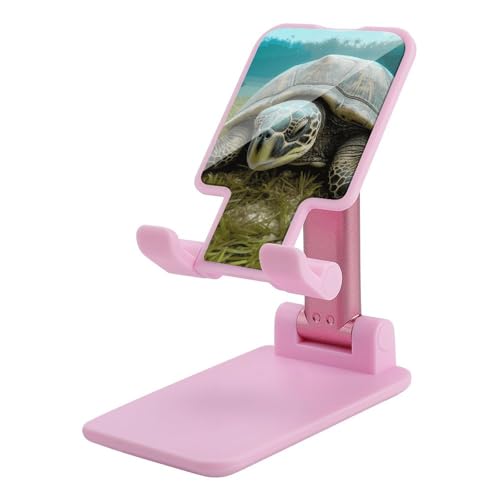QSMGHKD Tragbare Handyhalterung, großer Schildkrötendruck, faltbarer Telefonständer für den Schreibtisch, winkelhöhenverstellbare Handyhalterung, Dock für alle Handys, iPhone, iPad, Tablet 10,2 - 25,4 von QSMGHKD