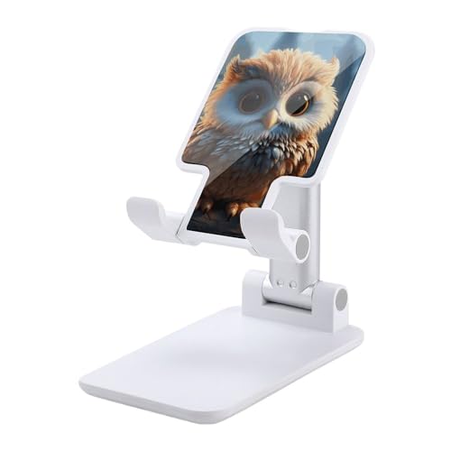 QSMGHKD Tragbare Handyhalterung, niedlicher Eulen-Druck, faltbarer Telefonständer für den Schreibtisch, winkelhöhenverstellbare Handyhalterung, Dock für alle Handys, iPhone, iPad, Tablet 10,2 - 25,4 von QSMGHKD