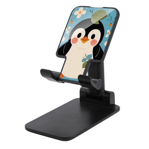 QSMGHKD Tragbare Handyhalterung, niedlicher Pinguin-Druck, faltbarer Telefonständer für Schreibtisch, winkelhöhenverstellbare Handyhalterung, Dock für alle Handys, iPhone, iPad, Tablet 10,2 - 25,4 cm von QSMGHKD