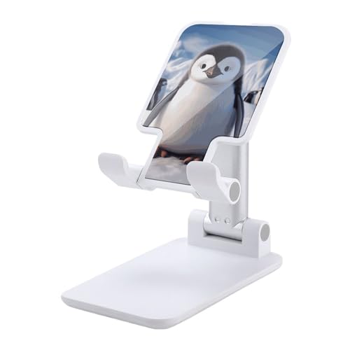 QSMGHKD Tragbare Handyhalterung, niedlicher Pinguin-Druck, faltbarer Telefonständer für den Schreibtisch, winkelhöhenverstellbare Handyhalterung, Dock für alle Handys, iPhone, iPad, Tablet 10,2 - 25,4 von QSMGHKD