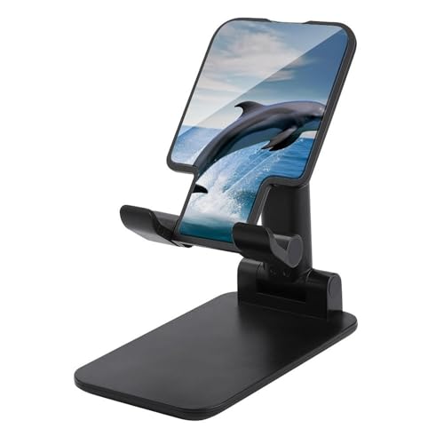 QSMGHKD Tragbare Handyhalterung, springender Delfin-Druck, faltbarer Telefonständer für den Schreibtisch, winkelhöhenverstellbare Handyhalterung, Dock mit allen Handys, iPhone, iPad, Tablet 10,2 von QSMGHKD