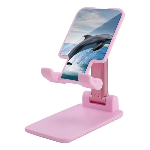 QSMGHKD Tragbare Handyhalterung, springender Delfin-Druck, faltbarer Telefonständer für den Schreibtisch, winkelhöhenverstellbare Handyhalterung, Dock mit allen Handys, iPhone, iPad, Tablet 10,2 von QSMGHKD