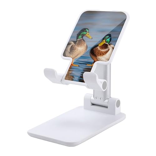 QSMGHKD Tragbare Handyhalterung, zwei Stockenten-Druck, faltbarer Telefonständer für den Schreibtisch, winkelhöhenverstellbare Handyhalterung, Dockingstation für alle Handys, iPhone, iPad, Tablet 10,2 von QSMGHKD