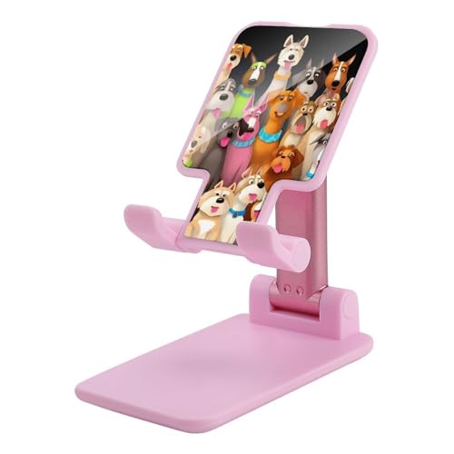 QSMGHKD Tragbarer Handyhalter, Hundeaufdruck, faltbarer Telefonständer für Schreibtisch, winkelhöhenverstellbar, Handyhalterung, Dock mit allen Handys, iPhone, iPad, Tablet 10,2 - 25,4 cm, Rosa QSMGHKD Tragbarer Handyhalter, Hundeaufdruck, faltbarer Telefonständer für Schreibtisch, winkelhöhenverstellbar, Handyhalterung, Dock mit allen Handys, iPhone, iPad, Tablet 10,2 - 25,4 cm, Rosa von QSMGHKD