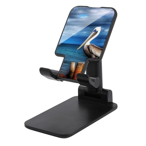 QSMGHKD Tragbarer Handyhalter, Pelikan-Vogeldruck, faltbarer Telefonständer für den Schreibtisch, winkelhöhenverstellbare Handyhalterung, Dock für alle Handys, iPhone, iPad, Tablet 10,2 - 25,4 cm von QSMGHKD