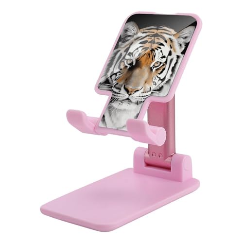 QSMGHKD Tragbarer Handyhalter, Tiger-Druck, faltbarer Telefonständer für den Schreibtisch, winkelhöhenverstellbar, Handyhalterung, Dock für alle Handys, iPhone, iPad, Tablet 10,2 - 25,4 cm, Rosa QSMGHKD Tragbarer Handyhalter, Tiger-Druck, faltbarer Telefonständer für den Schreibtisch, winkelhöhenverstellbar, Handyhalterung, Dock für alle Handys, iPhone, iPad, Tablet 10,2 - 25,4 cm, Rosa von QSMGHKD