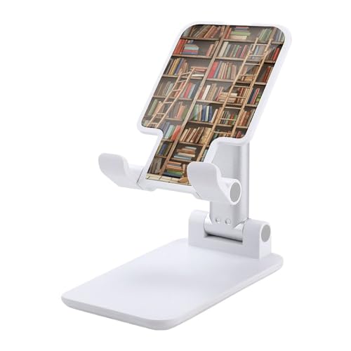 Tragbare Handyhalterung, Bücherregale und Leiterdruck, faltbarer Telefonständer für Schreibtisch, winkelhöhenverstellbare Handyhalterung, Dock mit allen Handys, iPhone, iPad, Tablet 10,2 - 25,4 cm Tragbare Handyhalterung, Bücherregale und Leiterdruck, faltbarer Telefonständer für Schreibtisch, winkelhöhenverstellbare Handyhalterung, Dock mit allen Handys, iPhone, iPad, Tablet 10,2 - 25,4 cm von QSMGHKD