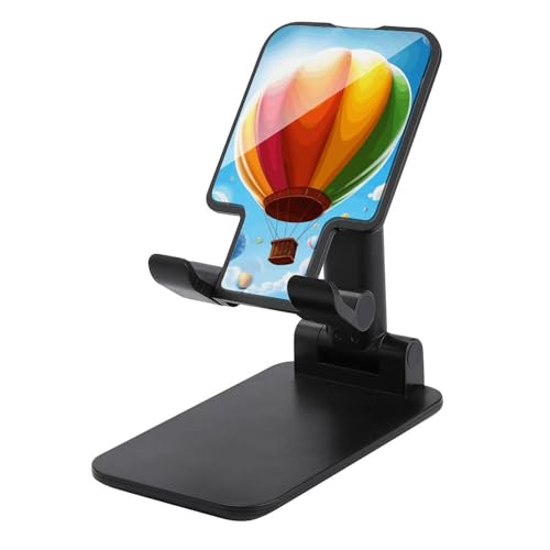 Tragbare Handyhalterung, Heißluftballon-Muster, faltbarer Telefonständer für Schreibtisch, winkelhöhenverstellbare Handyhalterung, Dock für alle Handys, iPhone, iPad, Tablet 10,2 - 25,4 cm, Schwarz Tragbare Handyhalterung, Heißluftballon-Muster, faltbarer Telefonständer für Schreibtisch, winkelhöhenverstellbare Handyhalterung, Dock für alle Handys, iPhone, iPad, Tablet 10,2 - 25,4 cm, Schwarz von QSMGHKD