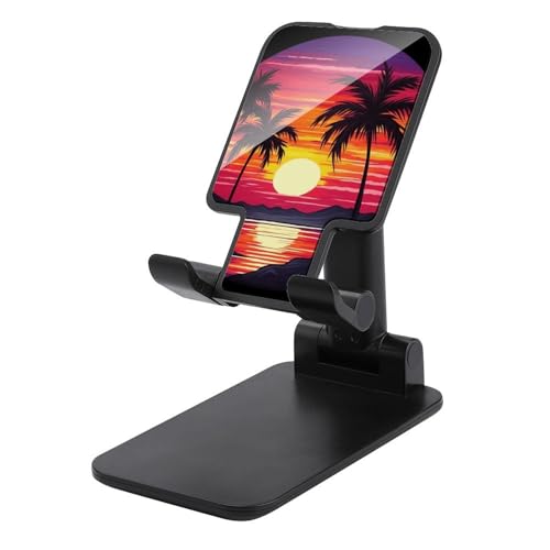 Tragbare Handyhalterung, Palmen-Sonnenuntergang-Design, Druck, faltbarer Telefonständer für Schreibtisch, winkelhöhenverstellbare Handyhalterung, Dock mit allen Handys, iPhone, iPad, Tablet 10,2 Tragbare Handyhalterung, Palmen-Sonnenuntergang-Design, Druck, faltbarer Telefonständer für Schreibtisch, winkelhöhenverstellbare Handyhalterung, Dock mit allen Handys, iPhone, iPad, Tablet 10,2 von QSMGHKD