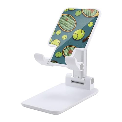 Tragbare Handyhalterung, Tennisschläger und Bälle, bedruckt, faltbarer Telefonständer für Schreibtisch, winkelhöhenverstellbare Handyhalterung, Dock mit allen Handys, iPhone, iPad, Tablet 10,2 - 25,4 Tragbare Handyhalterung, Tennisschläger und Bälle, bedruckt, faltbarer Telefonständer für Schreibtisch, winkelhöhenverstellbare Handyhalterung, Dock mit allen Handys, iPhone, iPad, Tablet 10,2 - 25,4 von QSMGHKD