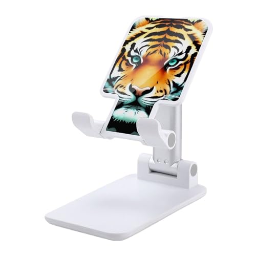 Tragbare Handyhalterung, kleiner dicker Tigerkopf, faltbarer Telefonständer für den Schreibtisch, winkelhöhenverstellbare Handyhalterung, Dock für alle Handys, iPhone, iPad, Tablet 10,2 - 25,4 cm Tragbare Handyhalterung, kleiner dicker Tigerkopf, faltbarer Telefonständer für den Schreibtisch, winkelhöhenverstellbare Handyhalterung, Dock für alle Handys, iPhone, iPad, Tablet 10,2 - 25,4 cm von QSMGHKD