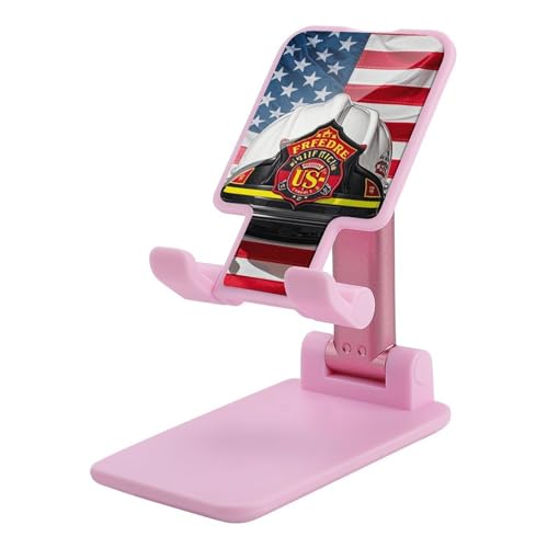 Tragbare Handyhalterung, roter Feuerwehrmann, USA-Flagge, faltbarer Telefonständer für den Schreibtisch, winkelhöhenverstellbare Handyhalterung, Dock mit allen Handys, iPhone, iPad, Tablet 10,2 - 25,4 Tragbare Handyhalterung, roter Feuerwehrmann, USA-Flagge, faltbarer Telefonständer für den Schreibtisch, winkelhöhenverstellbare Handyhalterung, Dock mit allen Handys, iPhone, iPad, Tablet 10,2 - 25,4 von QSMGHKD
