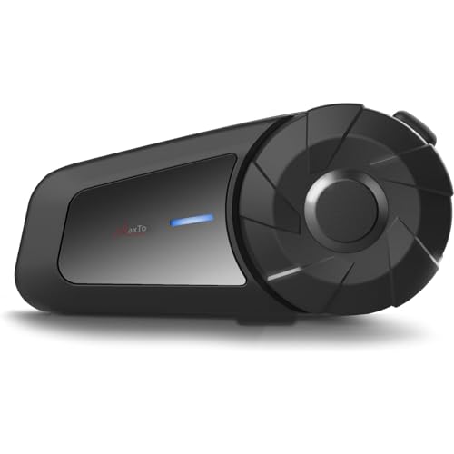 Motorrad-Bluetooth-Headset, MX1 Universal Intercom Communication Systems, Motorradhelm-Lautsprecher für 2 Fahrer /Reichweite800m/HiFi-Stereo-Sound/IP67 Waterproof/Call Music Control, 1 Pack von QSPORTPEAK