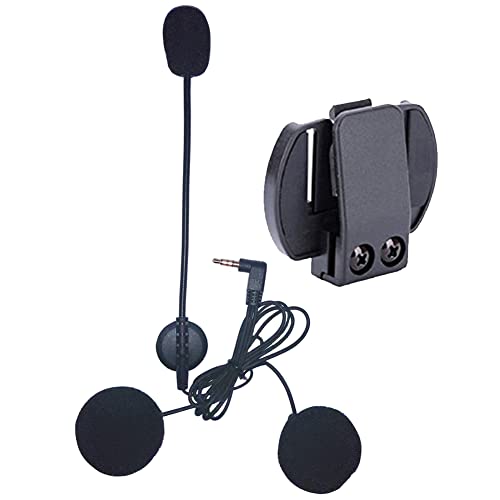 Motorrad Intercom Zubehör, Mikrofon Kopfhörer Hartes Kabel Headset & Clip für V6 / V4 Motorrad Bluetooth Interphone Intercom von QSPORTPEAK