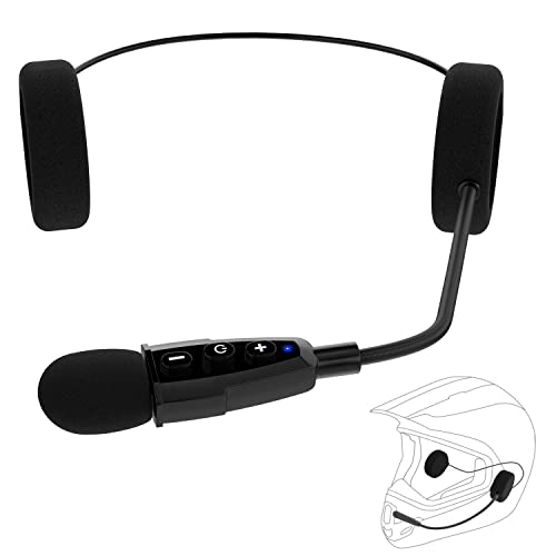 QSPORTPEAK Motorrad Helm Bluetooth 5.1 Headset, E1+ mit CVC-Geräuschunterdrückung Funktion und 3D-Soundeffekten, Motorradhelm Kopfhörerlaut Sprecher zum Verbinden von 2 Mobiltelefonen von QSPORTPEAK
