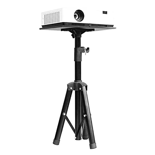 Projektor Ständer Projektorhalterung Projector Mount Tripod Faltbodenstativ Stehen 14 Zoll bis 10 Zoll Plattengröße mit höhenverstellbarer bis zu 45 Zoll Schwarz Ständer für Projektor von QTBH