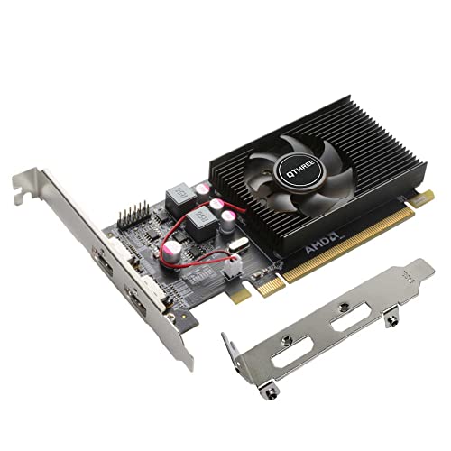 QTHREE Radeon HD 6570 1GB DDR3 2X HDMI Grafikkarte, Low Profile, PCI-Express 2.0 x16, Computer GPU, Graphics Card for PC von QTHREE