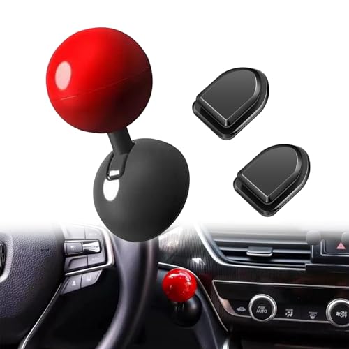 QTTRPCU Start Stop Knopf Abdeckung, Startknopf Auto mit 2 Autohaken, Car Joystick mit Kugelstange aus Metall für Autozubehör mit 2 Autohaken von QTTRPCU