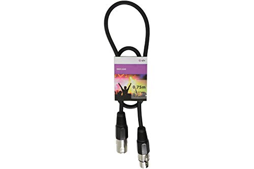 QTX Professionelle DMX-Beleuchtungskabel, XLR-Stecker auf Buchse, 0,75 m von QTX