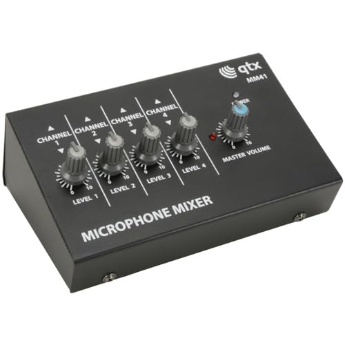 QTX mini Mikrofon Mixer 4-Kanal schwarz von QTX