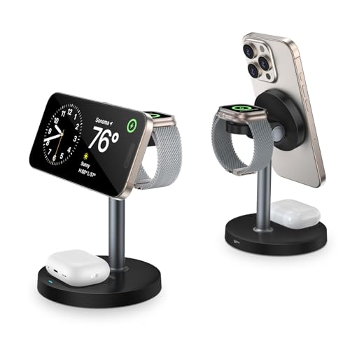 Kabelloses Ladegerät mit Mag-Safe, 3 in 1 für Wireless Charger kompatibel mit iPhone 16/15/14/13/12 und Apple Watch 9/8/7/6/SE/5/4/3, induktive ladestation für AirPods 3/2 Pro mit 20W Fast Adapter Kabelloses Ladegerät mit Mag-Safe, 3 in 1 für Wireless Charger kompatibel mit iPhone 16/15/14/13/12 und Apple Watch 9/8/7/6/SE/5/4/3, induktive ladestation für AirPods 3/2 Pro mit 20W Fast Adapter von QTlier