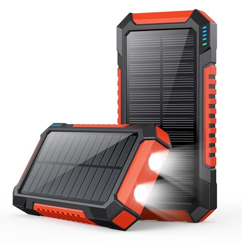 Power Bank 26800mAh, 15W Solar Powerbank PD3.0A USB C Input&Output Solarladegerät 4 Ausgang, Externer Akku mit 2 LED-Taschenlampe Akkupack für Outdoor Kompatibel mit iPhone Samsung Huawei Xiaomi Power Bank 26800mAh, 15W Solar Powerbank PD3.0A USB C Input&Output Solarladegerät 4 Ausgang, Externer Akku mit 2 LED-Taschenlampe Akkupack für Outdoor Kompatibel mit iPhone Samsung Huawei Xiaomi von QTshine
