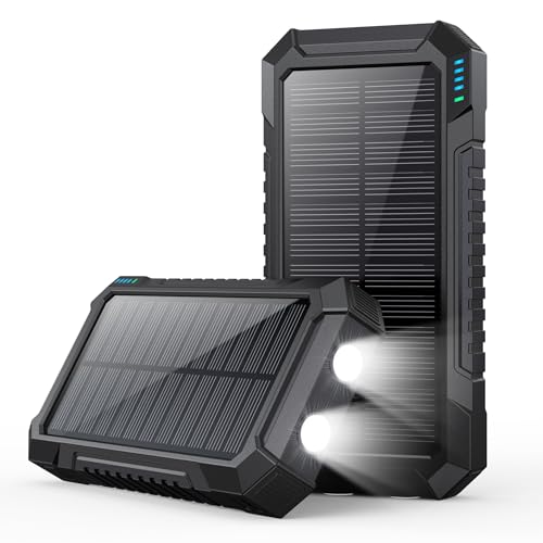 Solar Powerbank 26800mAh,Power Bank mit 4 Faltbar Externes Solarpanel Solarladegeräte 2 Ausgang & 3 Eingang Externer Akku Solar Powerbank 26800mAh,Power Bank mit 4 Faltbar Externes Solarpanel Solarladegeräte 2 Ausgang & 3 Eingang Externer Akku von QTshine
