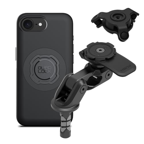 QUAD LOCK Gabelschaft-Handyhalterung für Motorrad PRO mit Vibrationsdämpfer und MAG-Hülle für iPhone 16e von QUAD LOCK