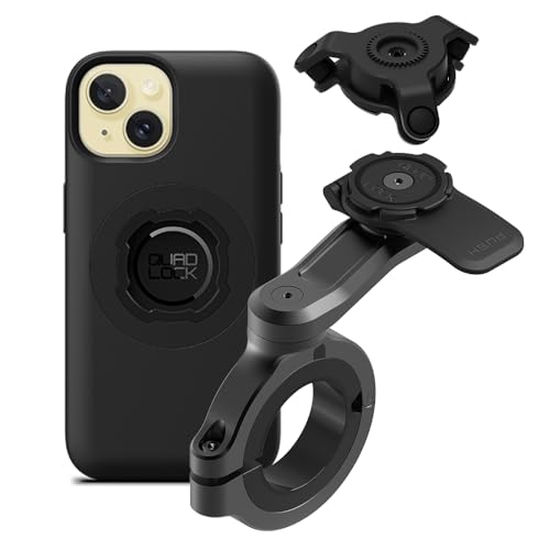 QUAD LOCK Lenker Handyhalterung PRO - Groß mit Vibrationsdämpfer und MAG Hülle für iPhone 15 von QUAD LOCK