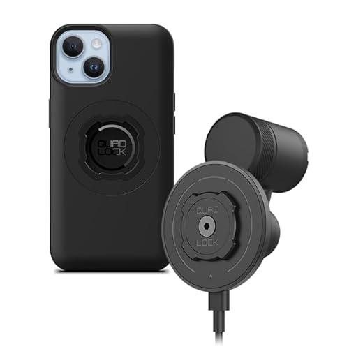 QUAD LOCK Lüftung Handyhalterung fürs Auto mit MAG-Kabelloser Ladekopf V2 und MAG-Hülle für iPhone 14 von QUAD LOCK