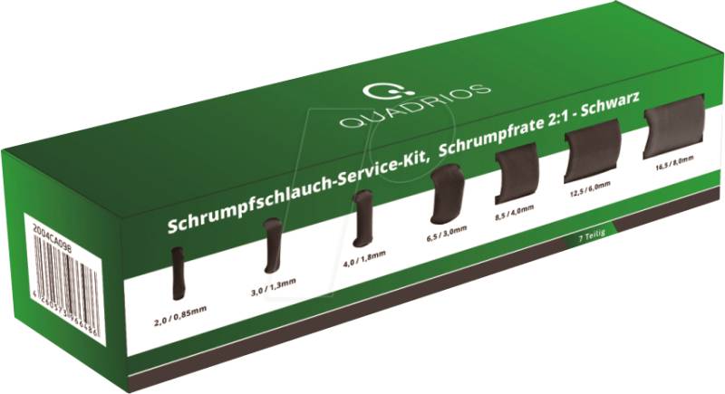 QUAD 2004CA098 - Schrumpfschlauch Kit - Schrumpfrate 2:1, 7 teilig von QUADRIOS