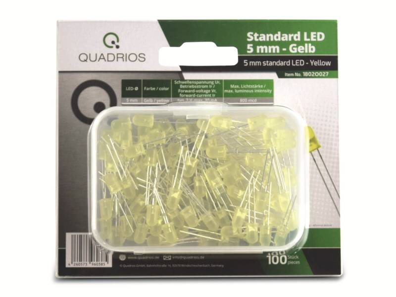 QUADRIOS, 1802O027, LED Sortiment 5 mm Leuchtdioden Gelb 100 tlg von QUADRIOS