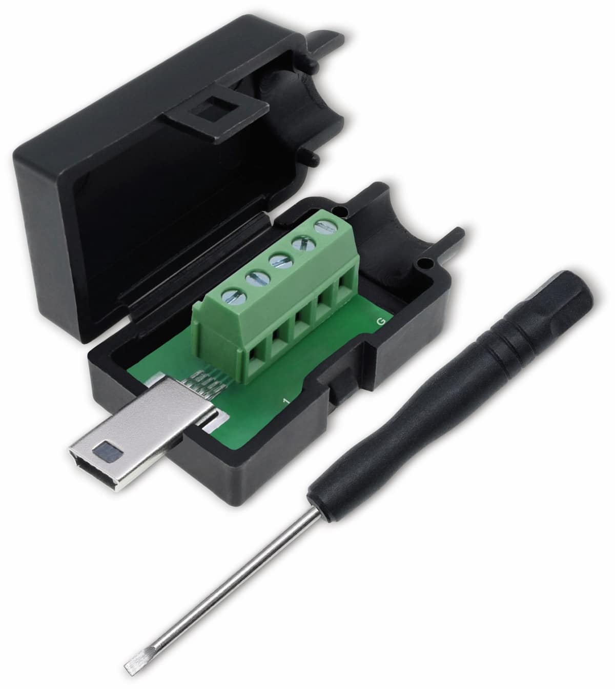 QUADRIOS, 2001C206, USB-Modular-Set, USB 2.0 - Mini B, Stecker, Einbau horizontal, Polzahl 6 von QUADRIOS