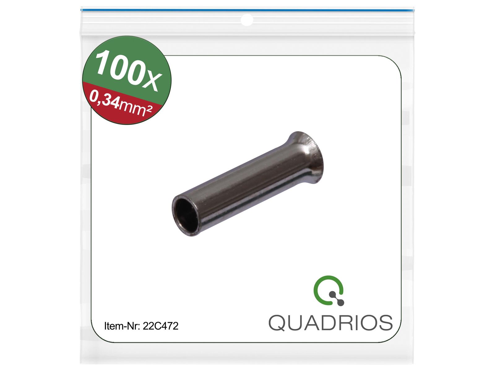 QUADRIOS Aderendhülse, 22C472, 0,34 mm², Unisoliert, 100 St. von QUADRIOS