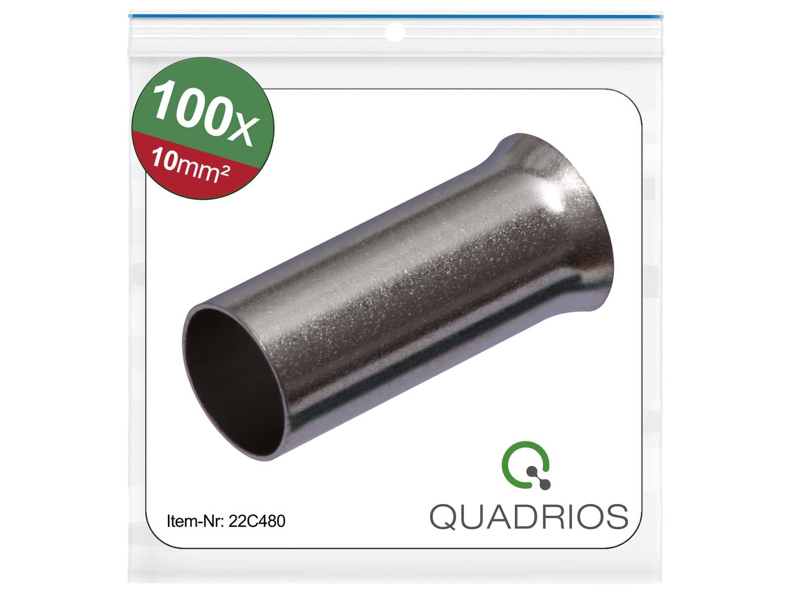 QUADRIOS Aderendhülse, 22C480, 10 mm², Unisoliert, 100 St. von QUADRIOS