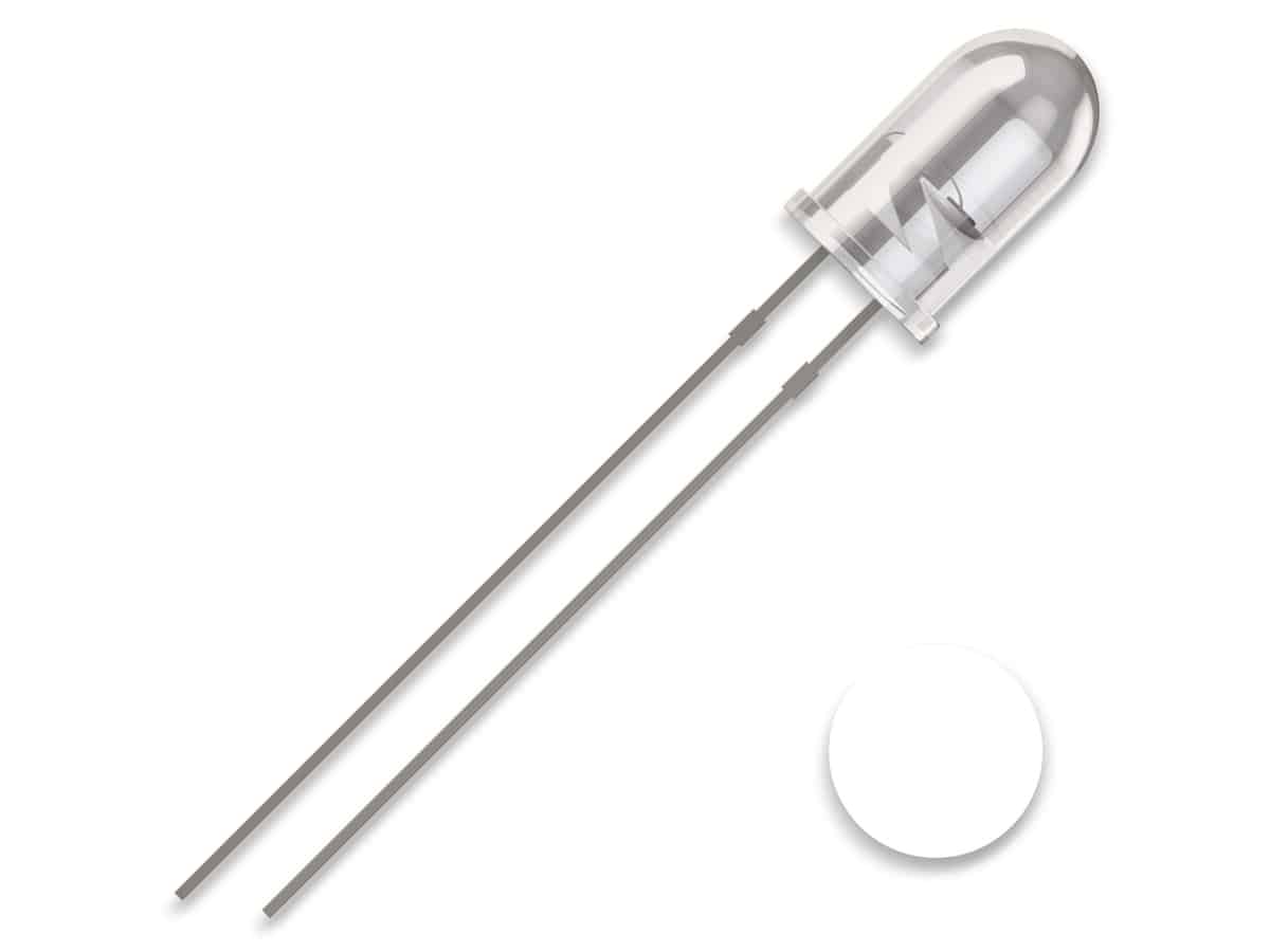 QUADRIOS LED, 5 mm, Lichtfarbe: Kalt-Weiß, Gehäusefarbe: Klar, 15000 mcd, 8000 K, 2,54 mm QUADRIOS LED, 5 mm, Lichtfarbe: Kalt-Weiß, Gehäusefarbe: Klar, 15000 mcd, 8000 K, 2,54 mm von QUADRIOS
