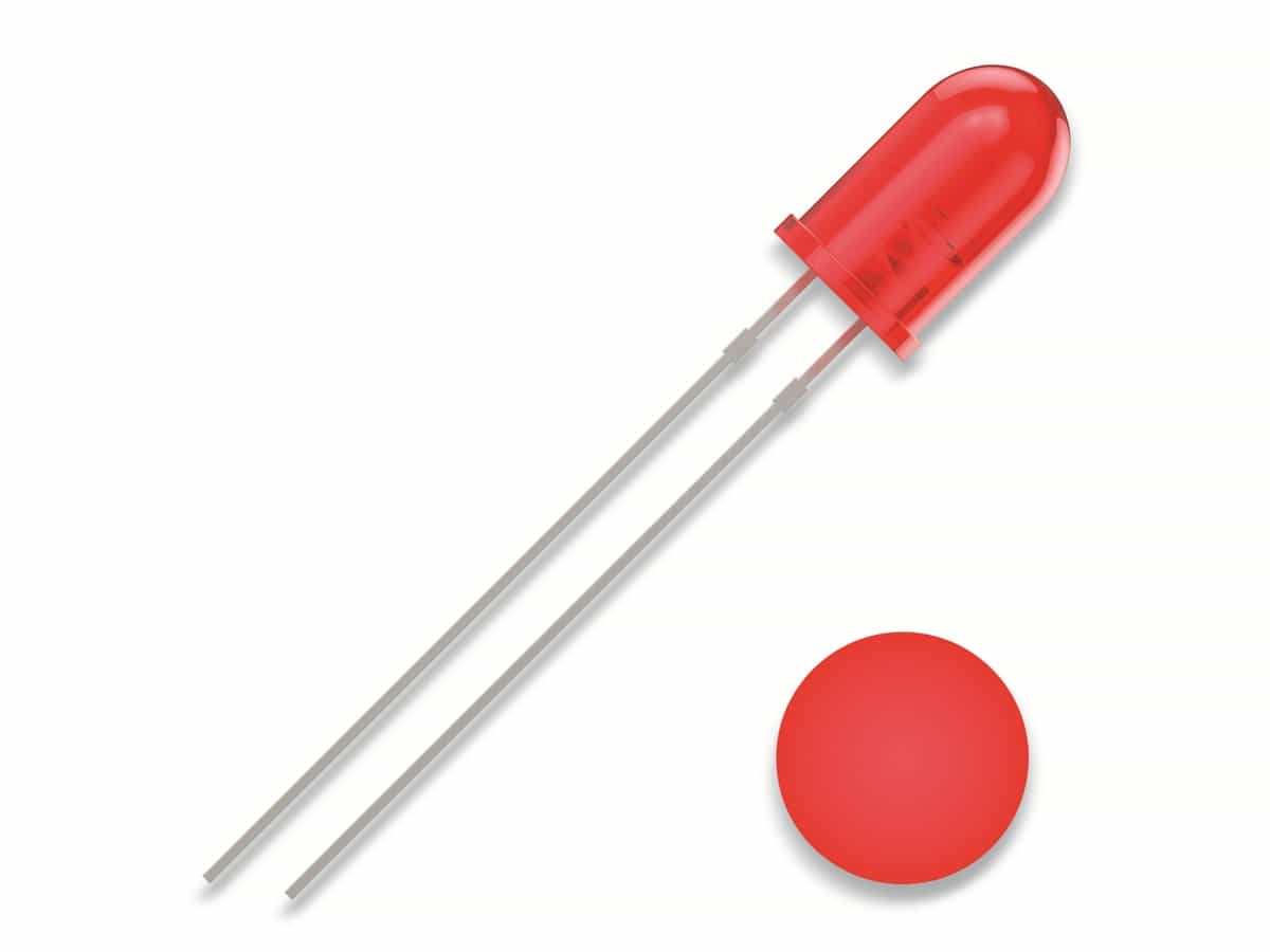 QUADRIOS LED, 5 mm, Lichtfarbe: Rot, Gehäusefarbe: Diffus-Rot, 700 mcd, 625 nm, 2,54 mm QUADRIOS LED, 5 mm, Lichtfarbe: Rot, Gehäusefarbe: Diffus-Rot, 700 mcd, 625 nm, 2,54 mm von QUADRIOS